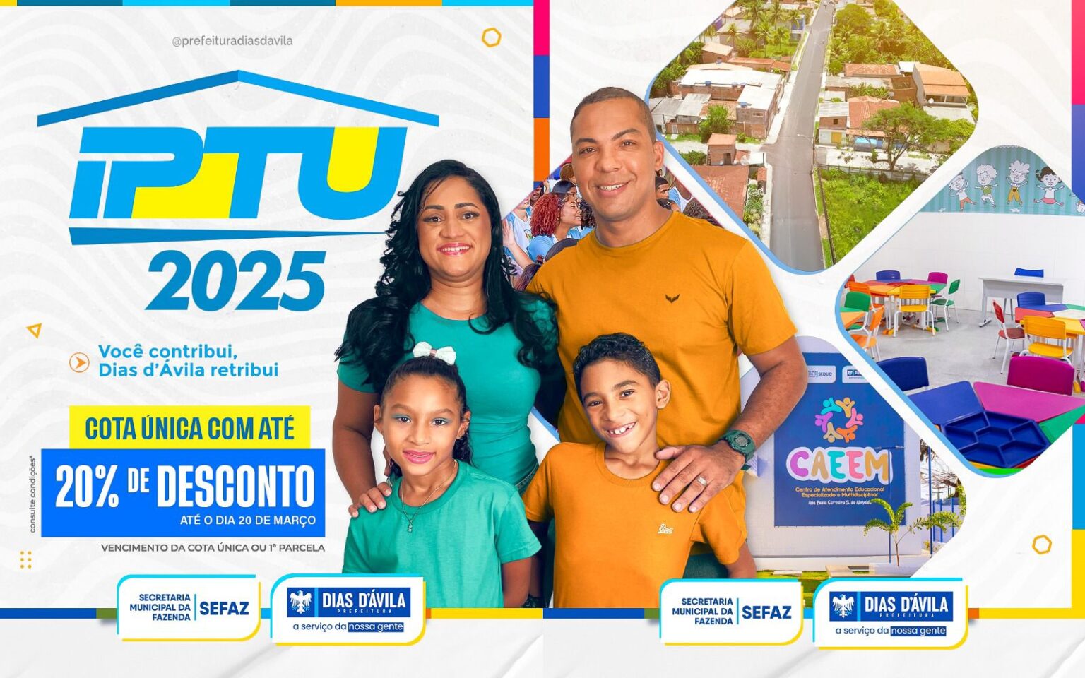 Dias d’Ávila: IPTU 2025- Prefeitura entrega carnês com desconto de até 20%